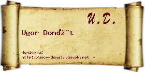 Ugor Donát névjegykártya